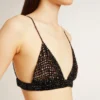 Women's black crochet top with crystals