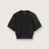 Women's black cropped sports T-shirt