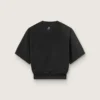 Women's black cropped sports T-shirt