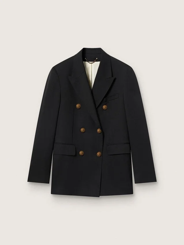 Women’s black double-breasted blazer
