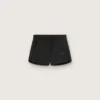 Women's black double-layer sports shorts
