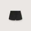 Women's black double-layer sports shorts