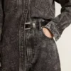 Women's black jeans with a floral motif