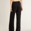 Women's black joggers with a tone-on-tone toile de jouy print
