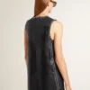 Women’s black nappa leather dress with studs