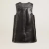 Women’s black nappa leather dress with studs