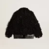 Women's black shearling jacket