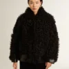 Women's black shearling jacket