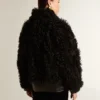 Women's black shearling jacket