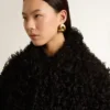 Women's black shearling jacket