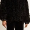 Women's black shearling jacket