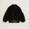 Women's black shearling jacket