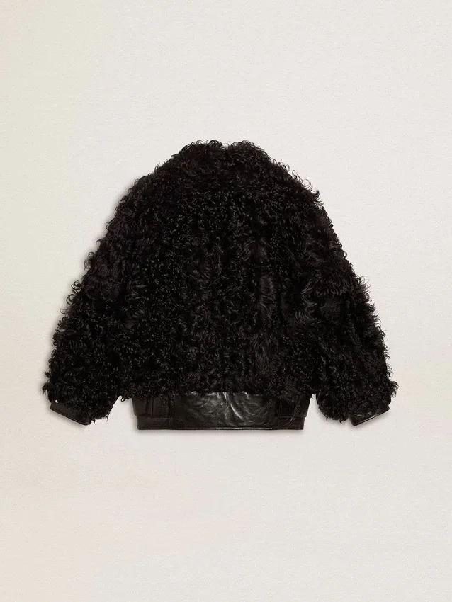 Women's black shearling jacket
