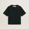 Women's black T-shirt with crystals
