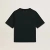 Women's black T-shirt with crystals