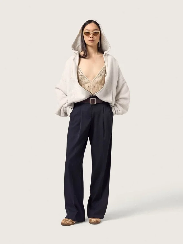 Women’s black wool gabardine pants