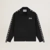 Women’s black zipped sweatshirt with white stars