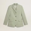 Women's blazer jacket in sage-green wool