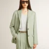 Women's blazer jacket in sage-green wool