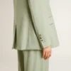 Women's blazer jacket in sage-green wool