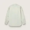 Women's bleached boyfriend shirt with cabochon crystals