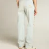 Women's bleached jeans with cabochon crystals