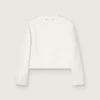 Women’s boxy jacket in bouclé cotton with all-over beads