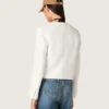 Women’s boxy jacket in bouclé cotton with all-over beads