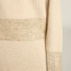 Women's boxy sweater in wool with hotfix crystal decoration