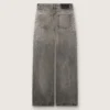 Women's boyfriend jeans in gray denim with silver gradient-effect studs