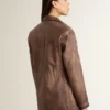 Women's brown leather jacket