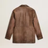 Women's brown leather jacket