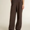 Women's brown virgin wool pants