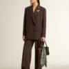 Women's brown virgin wool pants