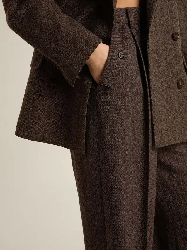 Women's brown virgin wool pants