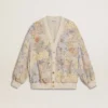 Women’s cardigan with floral print and embroidery