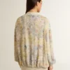 Women’s cardigan with floral print and embroidery