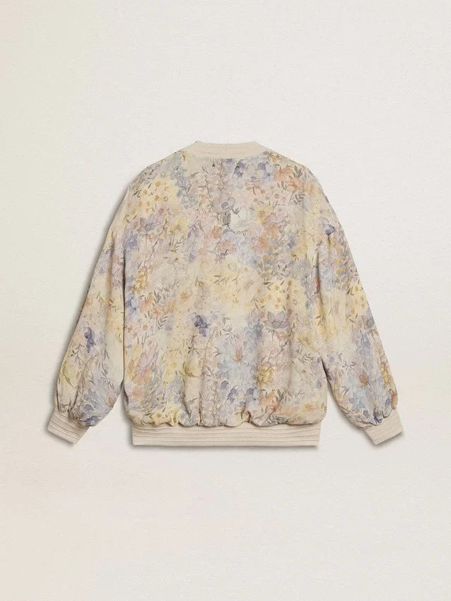 Women’s cardigan with floral print and embroidery