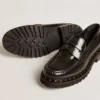 Women’s chunky loafers in studded black leather