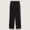 Women’s cotton denim pants with shaded-effect crystal decoration