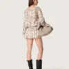 Women’s cotton mini-dress with black and white floral print