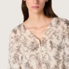 Women’s cotton mini-dress with black and white floral print