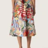 Women's cotton skirt with multicolor print
