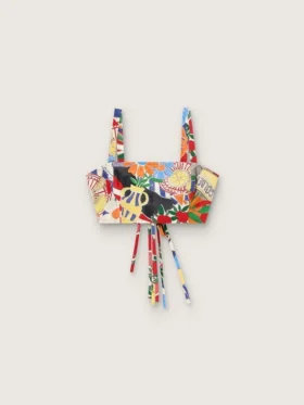 Women's cotton top with multicolor print