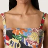 Women's cotton top with multicolor print