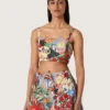 Women's cotton top with multicolor print