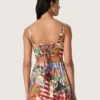 Women's cotton top with multicolor print