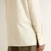 Women's cream-colored cotton shirt with floral embroidery