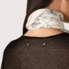 Women's crew-neck sweater with black floral jacquard pattern