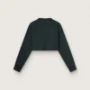 Women's cropped cotton sweatshirt with crystals on the front